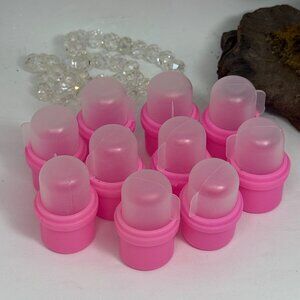 10x Nail Manicure Gel Polish Remover Soak Off Silicone Finger Caps - Pink - New